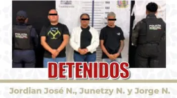 Capturan a tres presuntos extorsionadores tras denuncia en Zacatlán