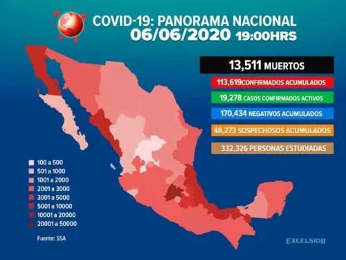 Incrementa a 13 mil 511 la cifra de muertos en México por Covid-19