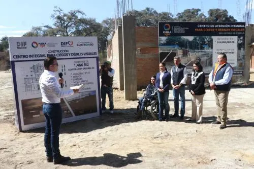Dinorah López y Tony Gali supervisan construcción del centro integral para ciegos y débiles visuales