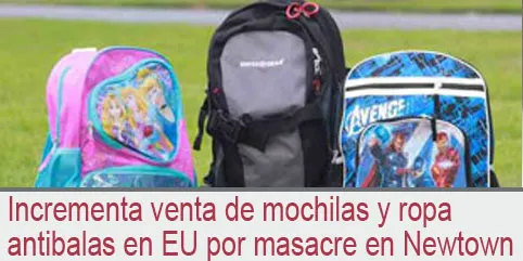 Incrementa venta de mochilas y ropa antibalas en EU por masacre en Newtown
