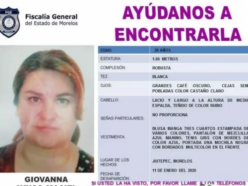 Buscan a Giovanna, desapareció en Morelos