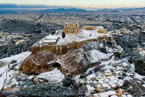 Grecia registra la mayor nevada en nueve años