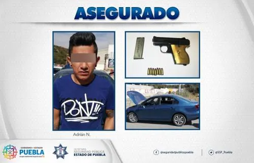 La SSP de Puebla detuvo en la colonia Clavijero a sujeto armado