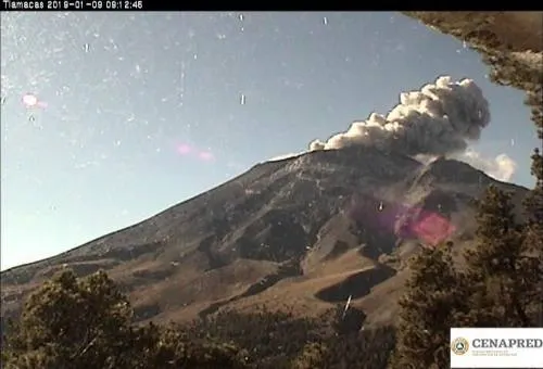 Emite Popocatépetl 182 exhalaciones acompañadas de vapor de agua, gas y ceniza