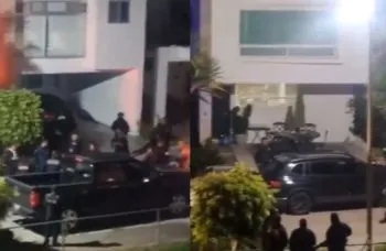 Corporaciones de Seguridad, catean domicilio en clúster Puebla Blanca de Lomas de Angelópolis II