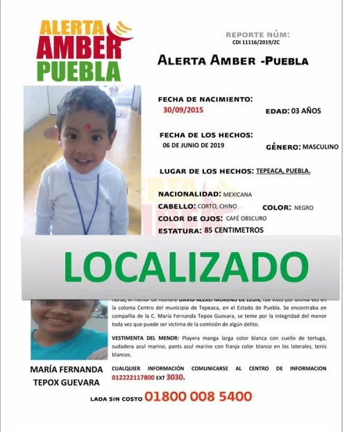 Con participación ciudadana se localizó ileso al menor David Alexei