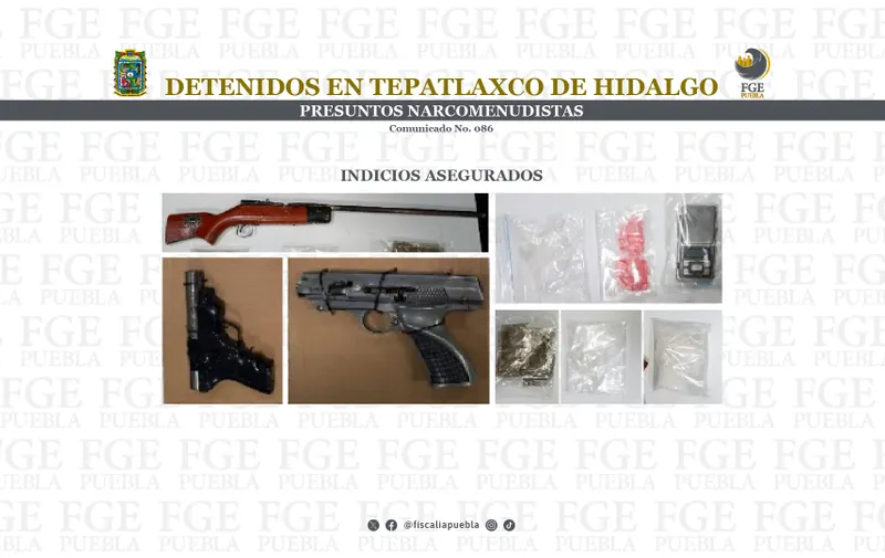 Detienen en Tepatlaxco de Hidalgo presuntos narcomenudistas