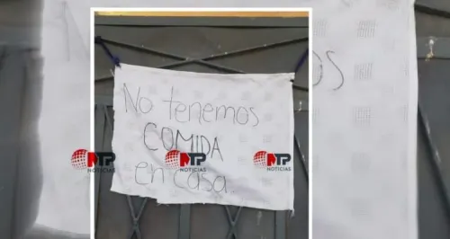 “No tenemos comida en casa”, familias confinadas por el Covid-19 colocan mantas en San Ramón