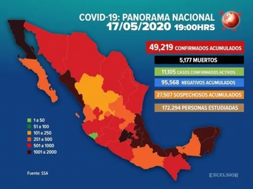 Aumentan a 49,219 los casos positivos de Covid-19 en México