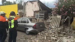 Se registra aparatoso derrumbe en casa de la Libertad