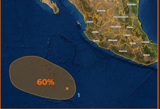 Se forma depresión tropical en Océano Pacífico al sur de Chiapas