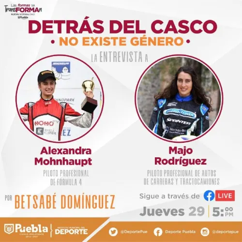 Destacadas mujeres piloto de carreras compartirán trayectorias en foro del Ayuntamiento de Puebla