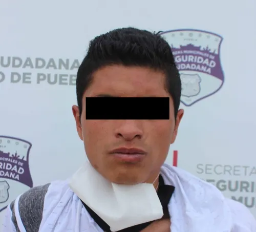 Detuvo policía muicipal de Puebla a “El Flaco”, probable asaltante de transeúntes en el CH