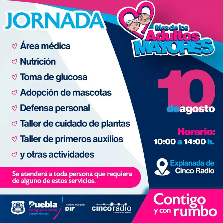 SMDIF Puebla invita a la jornada de servicios integrales para personas adultas mayores
