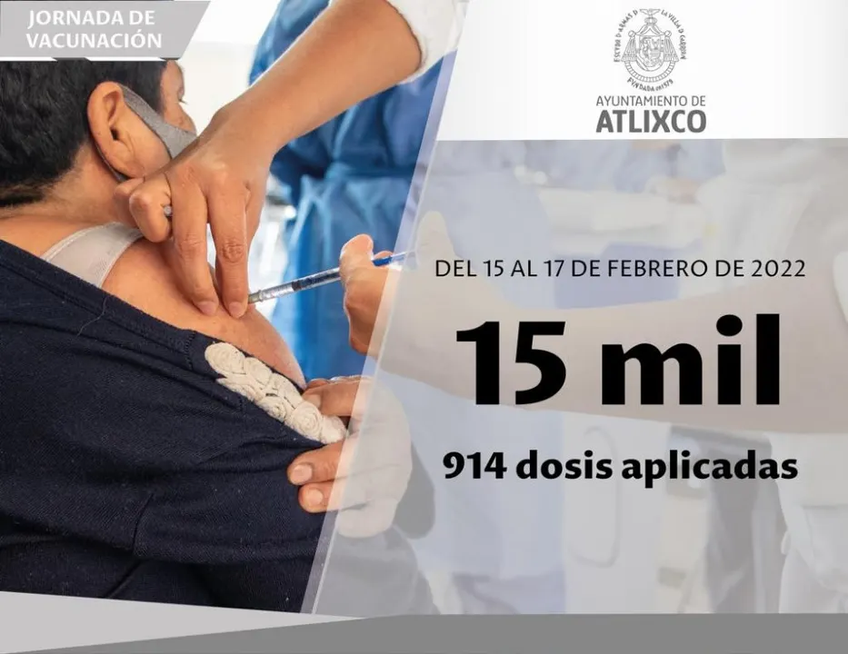 Cerca del 80% de atlixquenses vacunados en Jornadas de Vacunación COVID19