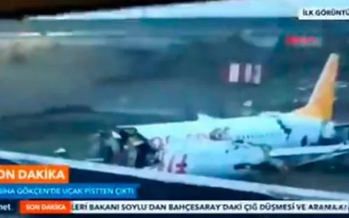 120 heridos, saldo de avión que se salió de pista al aterrizar en Estambul y se partió en tres