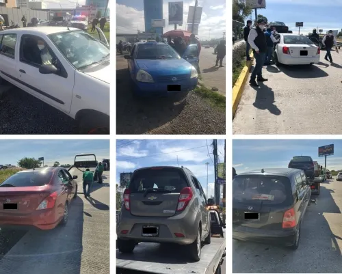 Asegura SMT 11 taxis piratas sobre la Vía Atlixcáyotl