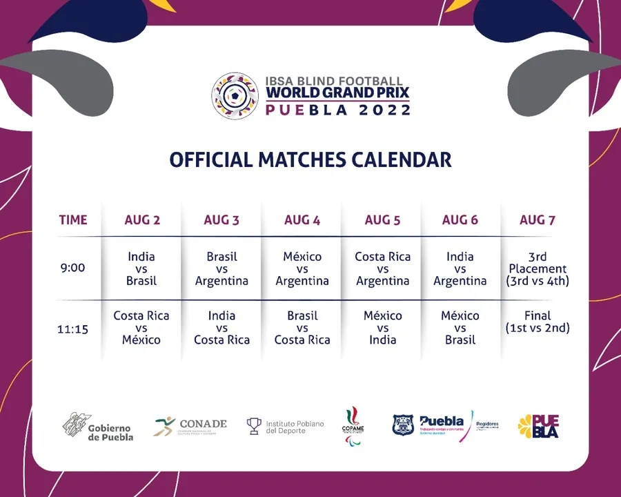 Ayuntamiento invita a disfrutar los partidos del torneo IBSA Blind Football World Grand Prix Puebla 2022