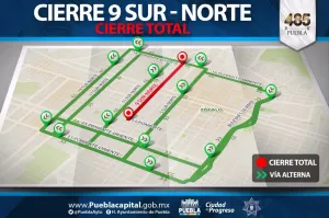 Conoce cuáles son los cierres de circulación en Puebla