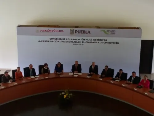 Se fortalece en Puebla el combate a la corrupción; signan convenio gobierno y rectores