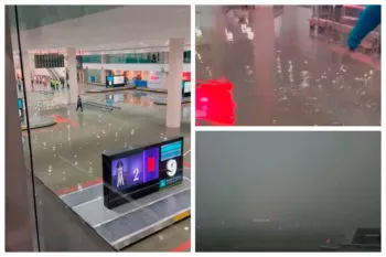 Intensas lluvias inundan el AICM y provocan suspensión de vuelos por tres horas