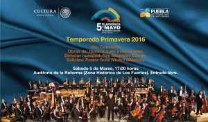 Obras de Huesca, Lalo y Hernández en concierto de la Filarmónica 5 de Mayo