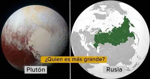 ¿Sabías que Rusia es más grande que plutón?