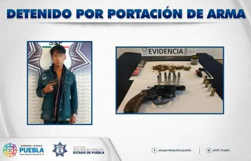 En operativo Regreso a Clases Seguro 2019, SSP del Estado aseguró a menor con arma de fuego y droga