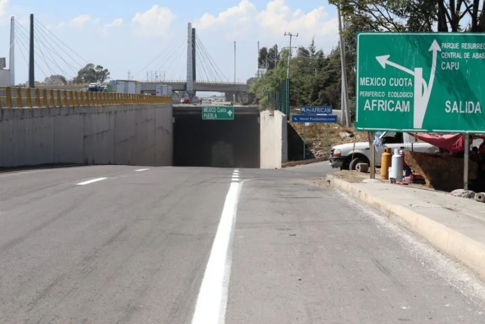 Anuncian cierre nocturno del túnel de acceso al Periférico Ecológico a la altura de Amozoc