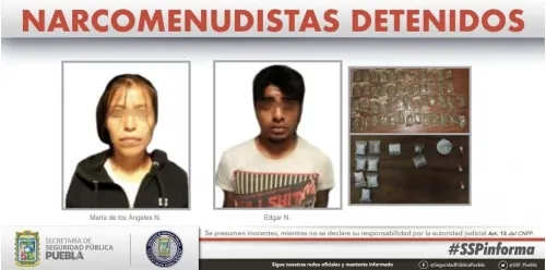 Detienen a dos narcomenudistas; aseguran más de 60 dosis de estupefacientes