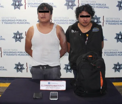 La SSPTM de Puebla detuvo a dos probables asaltantes de transeúntes