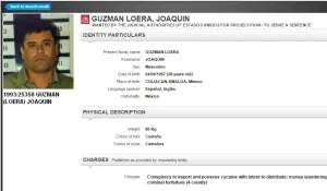 Actualiza Interpol ficha roja de El Chapo