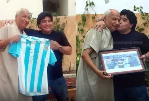 Visita Maradona a ex árbitro de la mano de Dios