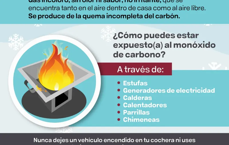 Emite Salud recomendaciones para evitar intoxicaciones por monóxido de carbón