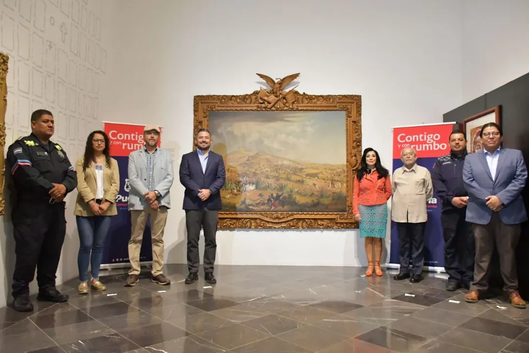 restauración de la pintura “Batalla de Puebla”