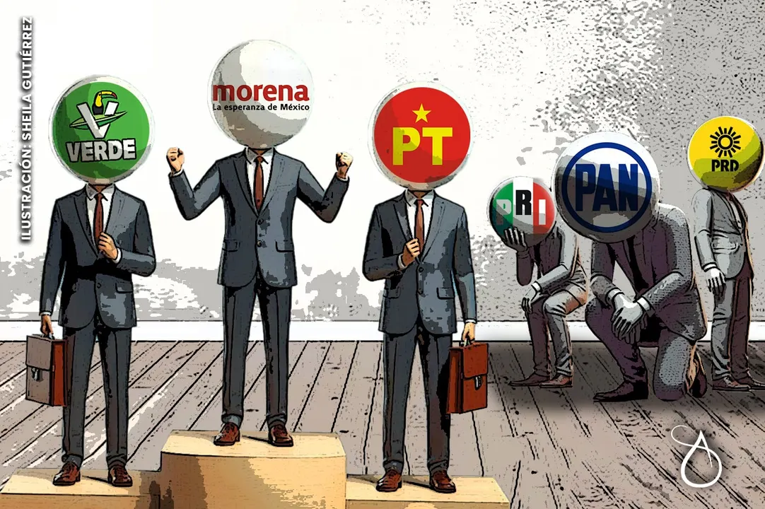 Partidos ganadores y perdedores en las elecciones de presidentes municipales