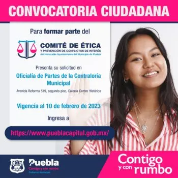 Ayuntamiento de Puebla invita a formar parte del comité de ética y prevención de conflictos de interés
