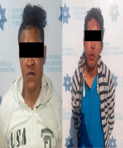 Arrestan elementos de la SSPTM a dos personas por robo a negocio