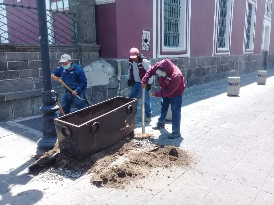Ayuntamiento de Puebla continúa labores para mejorar la imagen urbana del Centro Histórico
