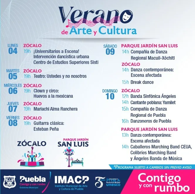 Arte y cultura , centro de las vacaciones de verano en Puebla capital
