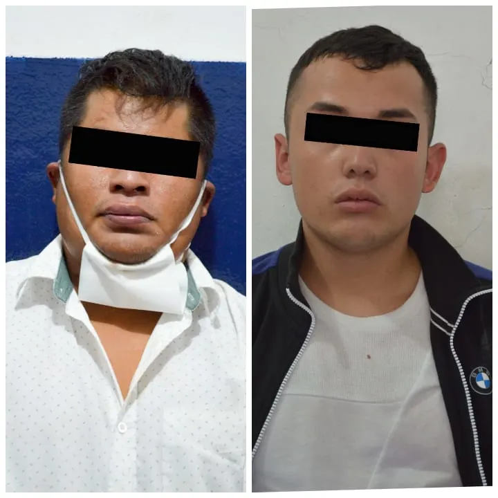 Detiene policia municipal a dos hombres por robo a un cuentahabiente
