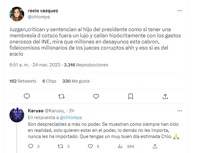 Reacciones José Ramón López Beltrán
