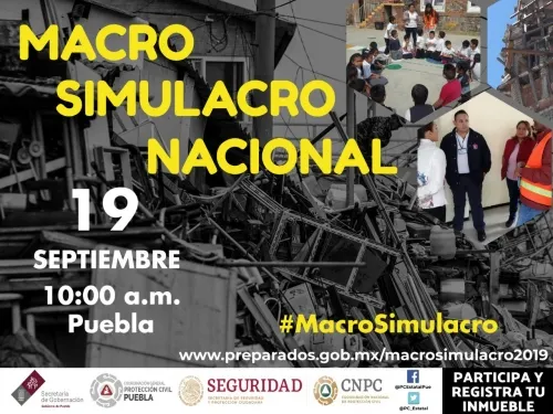 Convoca PC estatal a participar en macrosimulacro  de sismo el 19 de septiembre