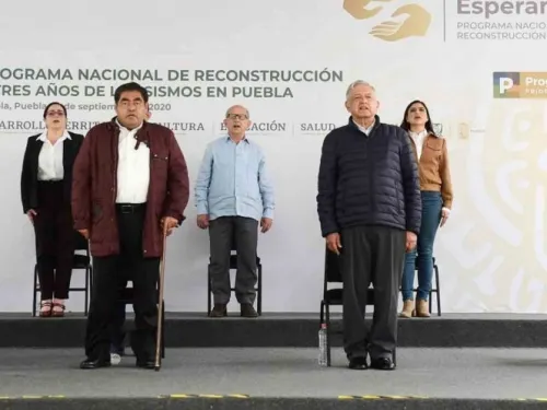 Reconoce Miguel Barbosa al gobierno federal por reparar daños de sismos
