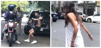 Hombre “cacha” a su esposa con el “otro” y lo persigue, pero huye en una motocicleta en Ciudad de México