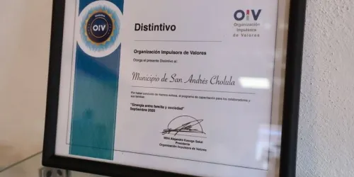 San Andrés Cholula es el primer municipio a nivel Nacional con el distintivo Impulsor Valores
