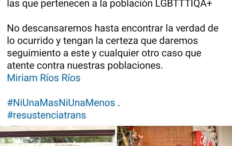 Colectivo LGBT exige justicia para Miriam Ríos