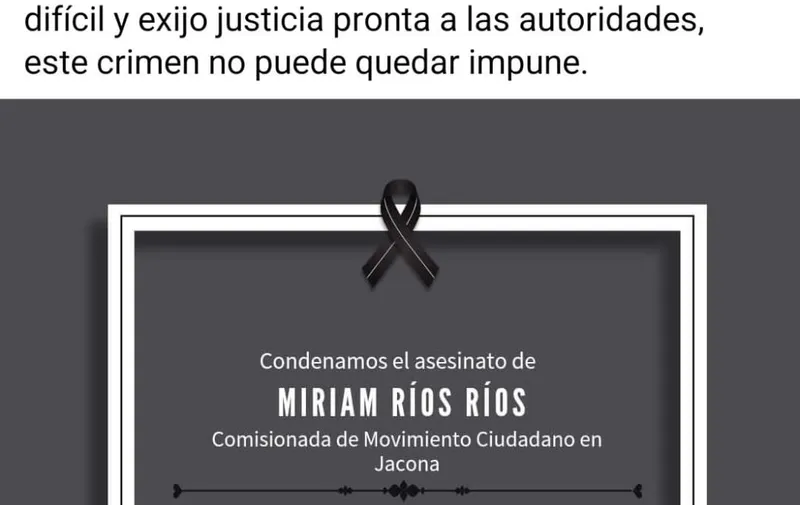Exigen justicia por el asesinato de Miriam Ríos
