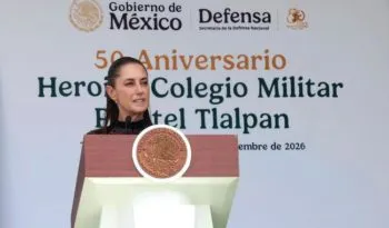Claudia Sheinbaum encabeza ceremonia por 50 aniversario del Heroico Colegio Militar en Tlalpan