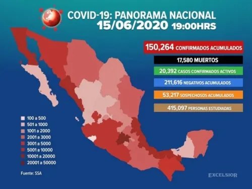 Aumentan a 150,264 los casos positivos de covid-19 en México